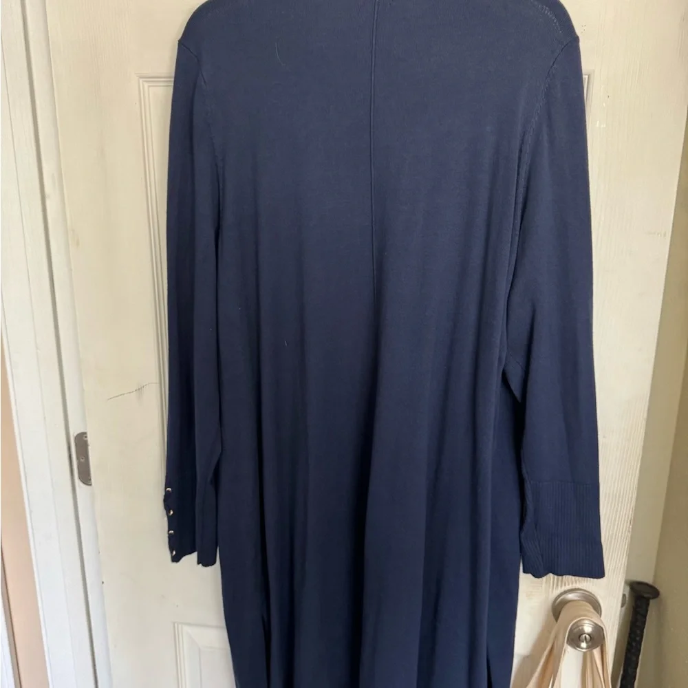 🧤 JM Collection Deep Blue Knit Cardigan - Picture 2 of 5